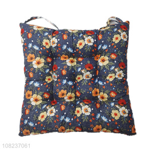 China supplier flower printed seat cushions stool pads with ties