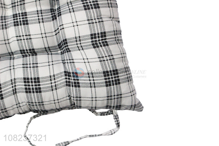 China supplier stuffed stool cushion plaid chair cushion with ties