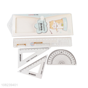 Best Quality 4 Pieces Math Drawing Ruler Stationery Set