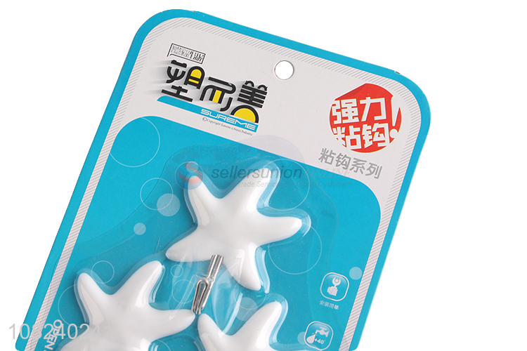 Good Sale 3 Pieces Starfish Shape Sticky Hook Wall Hooks