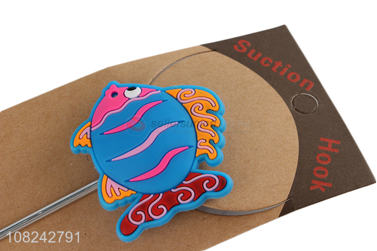 Yiwu market cartoon fish suction cup hooks for bathroom kitchen