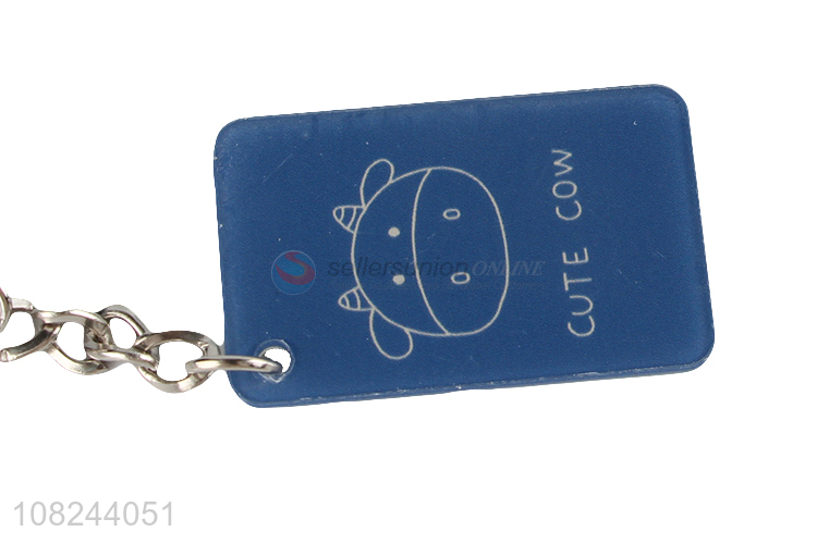 Factory direct sale cute caw pattern rectangle pendant keychain