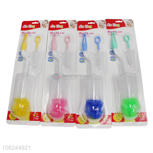 High quality long handle plastic baby bottle brush