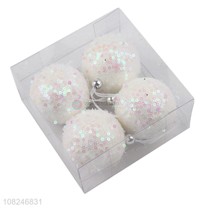 Latest design white foam christmas ball for xmas tree decoration