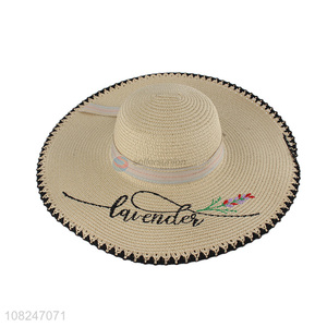 Yiwu direct sale woven straw hat fashion outdoor sunhat