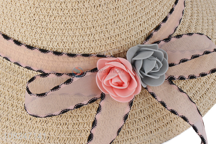 Yiwu wholesale fashion straw hat girls summer sunhat