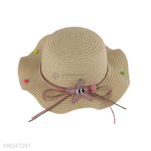 Yiwu supplier khaki cute sunhat starw hat for girls