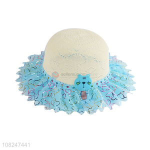 Good sale summer sunhat girls cute woven straw hat