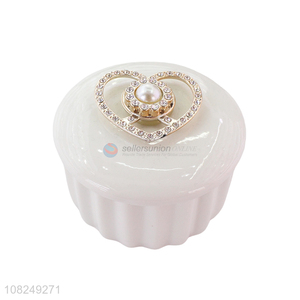 Factory supply delicate design ceramic jewelry case ring box