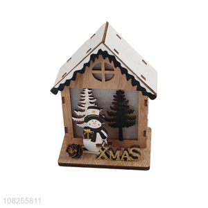 China supplier festival home ornaments wooden Christmas house light