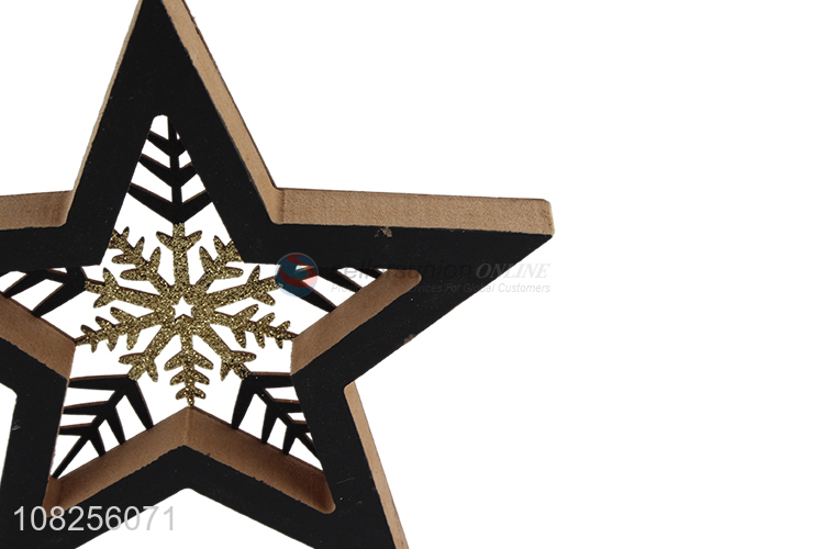 Hot selling wooden star Christmas desktop decoration for home office