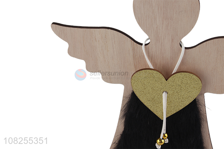 Online wholesale wooden angel ornaments Christmas tabletop decoration