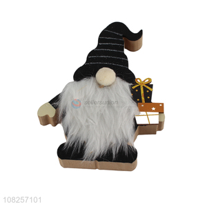 High quality home wooden decoration santa ornament