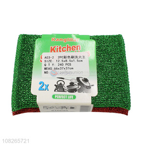 Good Sale Kitchen Scrubber 2 Pieces Scouring Pad Set