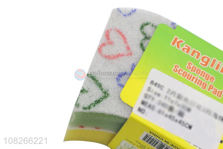 New Arrival 2 Pieces Sponge Scouring Pad Set For Kitchen