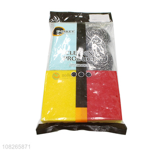 Good Sale Steel Wire Ball Cleaning Cloth And Sponge Set