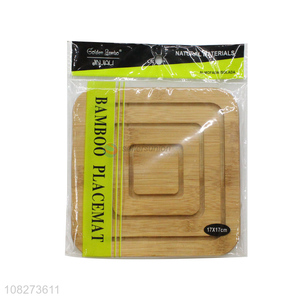 Factory supply natural bamboo trivet mat bamboo hot pads for hot teapot