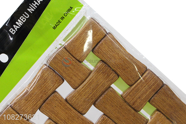 Wholesale natural bamboo heat insulated pads bamboo table mat placemat