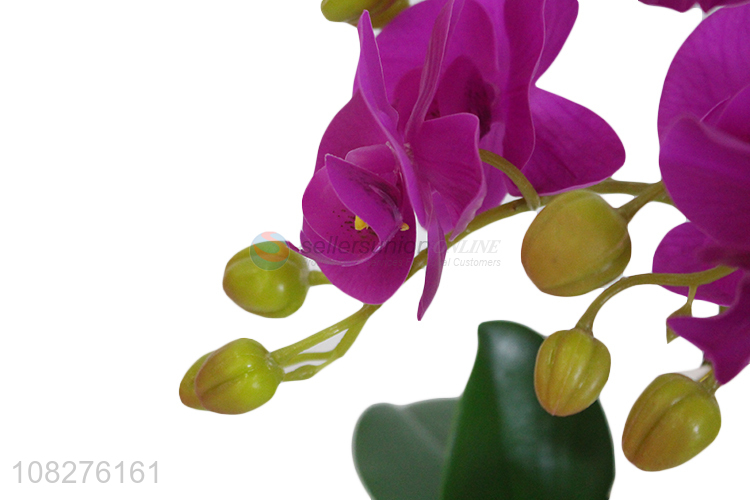 New arrival realistic orchid flowers fake plastic flowers in ceramic pot