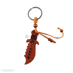 Yiwu factory handmade diy crafts wooden keychain for sale