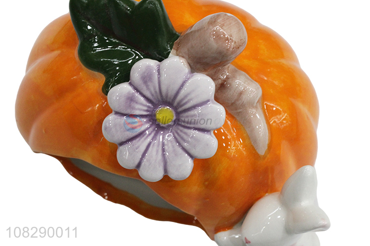 Yiwu wholesale creative cartoon pumpkin ornament ceramic craft