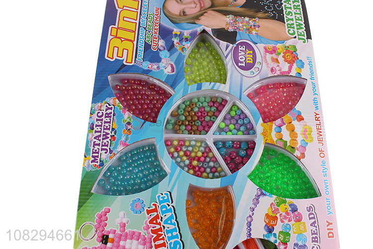 New arrival DIY colorful plastic beads kids jewelry making kit