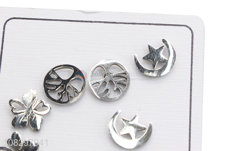 Bottom price fashionable tiny stainless steel stud earrings set