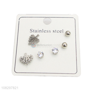 Factory supply stainless steel stud earrings set for women girls