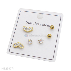 Yiwu market fashion jewelry tiny stainless steel stud earrings