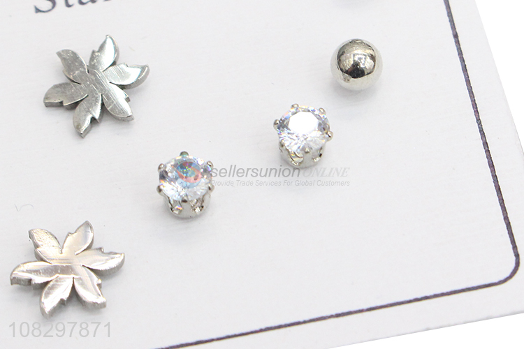 China supplier stainless steel stud earrings set fashion earrings