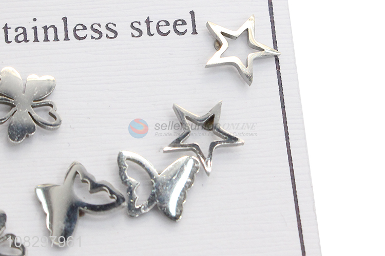 New arrival stainless steel stud earrings piercing earrings set