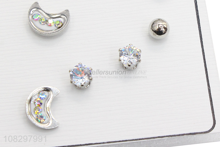 Factory supply stainless steel stud earrings chic earrings set