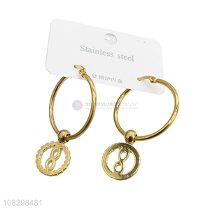 New arrival hypoallergenic stainless steel dangle hoop earrings