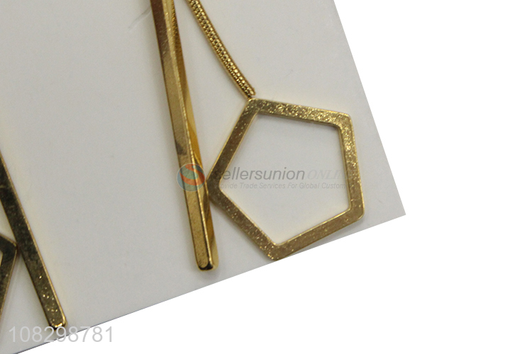 Wholesale stainless steel minimalism geometric long drop earrings