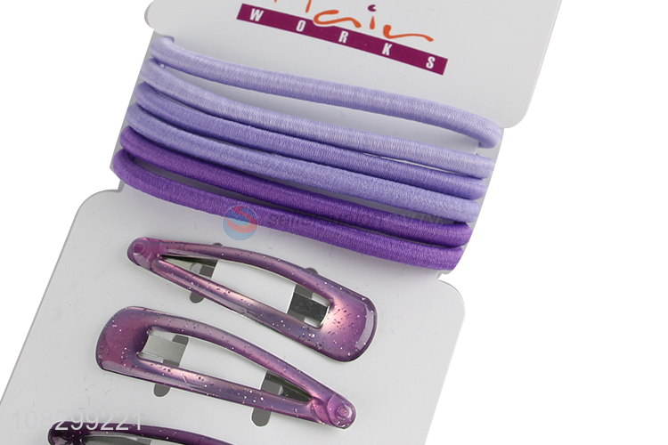 High quality purple hairpins fashion hair accessories set