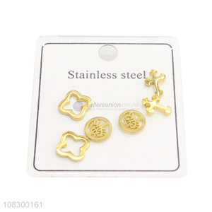 Wholesale Elegant Earrings Stainless Steel Ear Stud Set