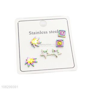 New Style Colorful Ear Stud Stainless Steel Earrings