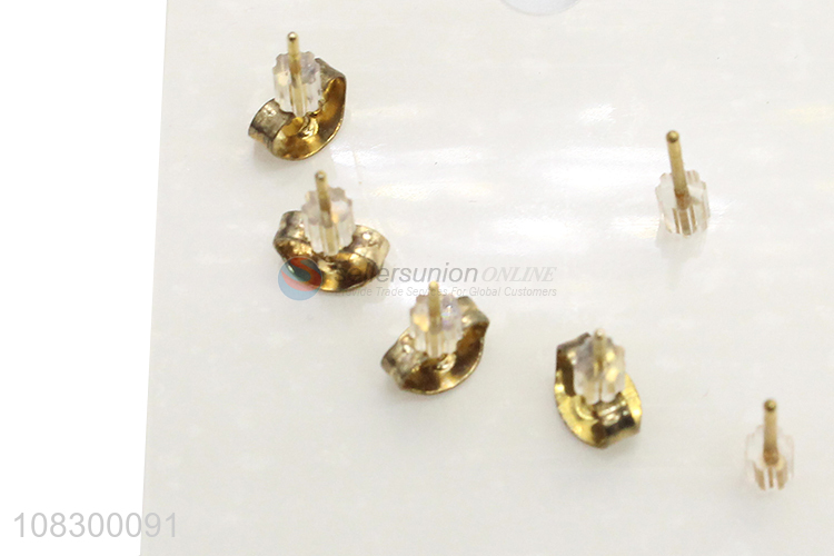 Factory Price 3 Pairs Stainless Steel Ear Stud Set