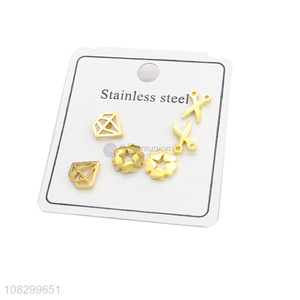 Best Price Stainless Steel Stud Earrings Set For Ladies