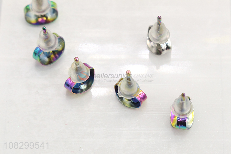 Good Price Colorful Ear Stud 3 Pairs Earrings Set