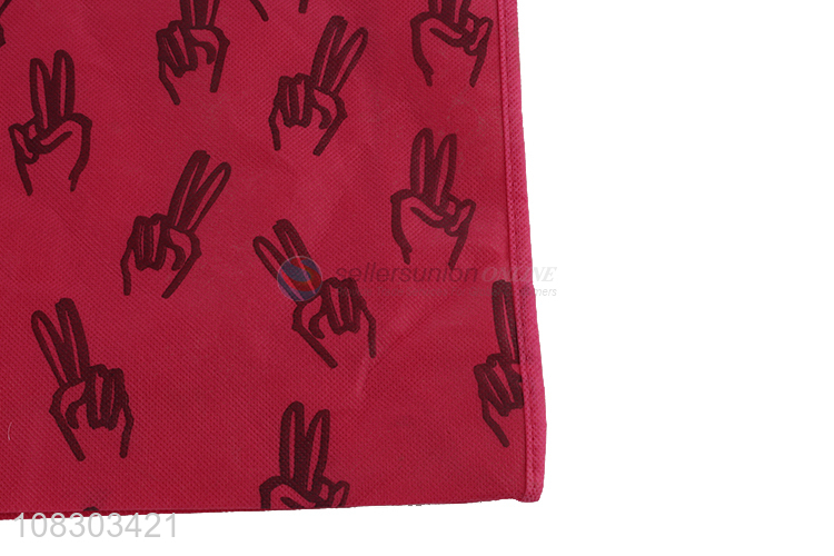 Factory direct sale red folding daily use tote shopping bag