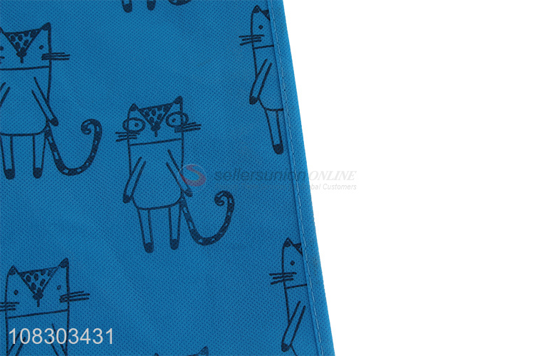 Top quality cartoon printed blue tote shopping bag for sale