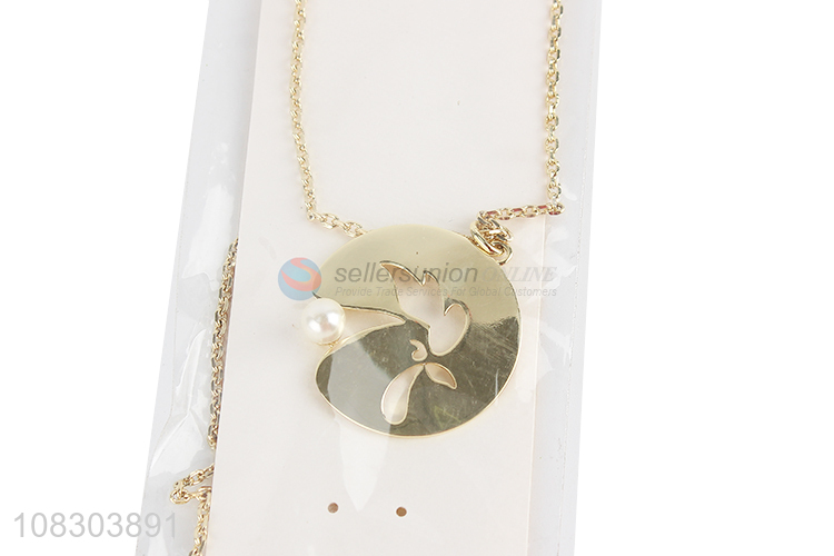 Yiwu direct sale golden temperament necklace girls fashion necklace