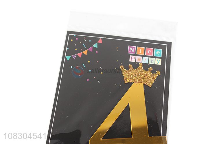 New design number 4 crown cake topper for birthday wedding party