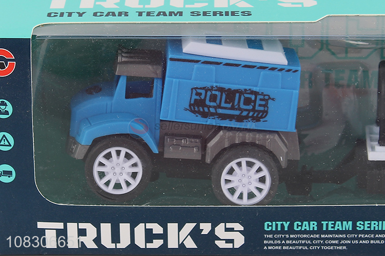 Good Quality Plastic Toy Car Pull-Back Police Car Set