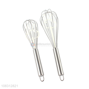 Wholesale silver stainless steel kitchen egg mixer egg whisk