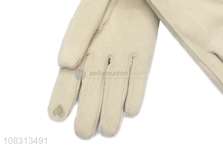 Wholesale women winter gloves fleece lined touchscreen gloves