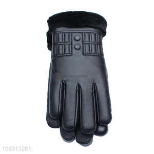 Wholesale winter gloves pu leather touchscreen gloves for men