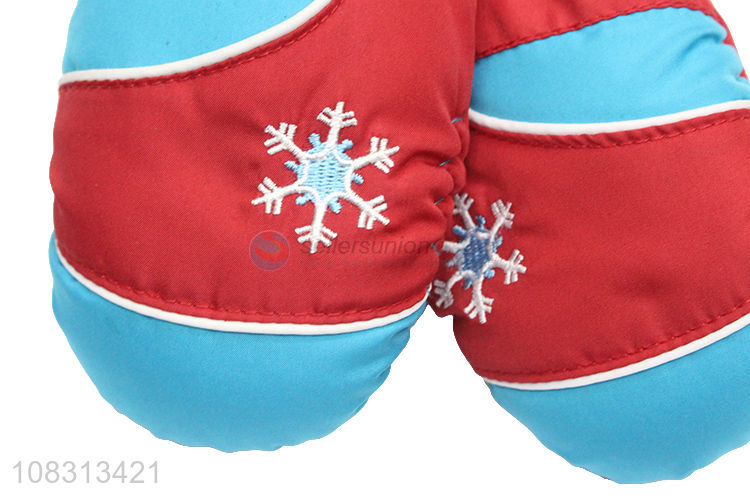 High quality winter waterproof fleece lined ski gloves for kids