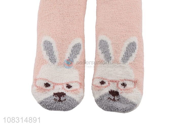 Hot selling ladies floor socks winter fleece home slippers socks